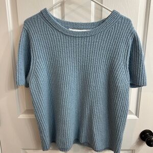 Time and Tru Light Blue Ribbed Sweater